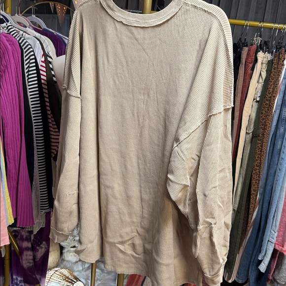 Free People Velvet Wings Long Sleeve Top in Ivory Combo - Picture 9 of 9